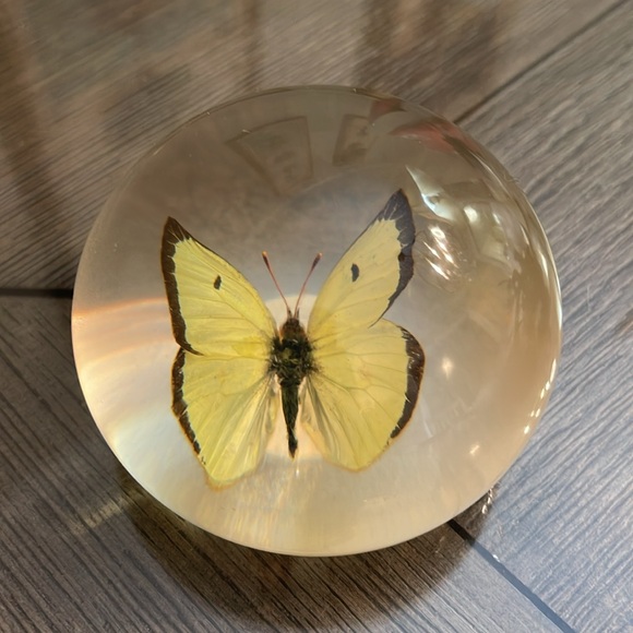 TARAX INFINITY PRODUCTS Yellow Butterfly  PAPERWEIGHT, HANDCRAFTED IN CANADA - Picture 3 of 17
